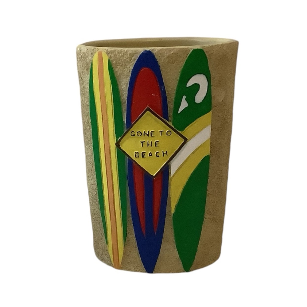 Pipeline Tumbler Toothbrush Holder Gone To The Beach / Pray For Surf Sand Finish